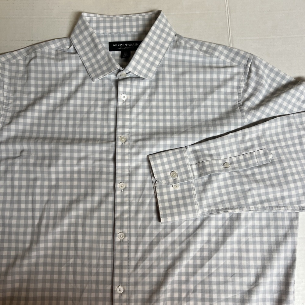 Mizzen  + Main Leeward Collection Button Shirt Men's XX-Large Trim Fit Plaid